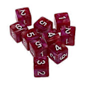 Miniatyrbillede 4 af 5: 10 stk. D6 Polyhedral Terninge Bundle til DND Party Spil Prop (Rød Lilla)