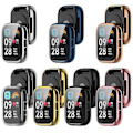 Miniatyrbild 4 av 5: Skyddande Bumper Case Sleeve Ram för RedmiWatch 3 Lite Repskydd (Pläterad svart)