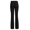 Miniatyrbillede 2 af 3: Dame Fit & Flare Plain Bukser Bløde Åndbare Casual Lange Bukser Høj Talje Sommer Elastisk Talje Knapper (2XL Sort)