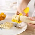 Miniatyrbilde 2 av 5: 3 STK Manuell matkutter i rustfritt stål, matkutter for banan, jordbær, agurk, gulrot, egg, grønnsak- og fruktkutter