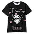 Pikkukuva 1 / 4: Kuromi - Viehättävä ja Puhkea Anime-Painettu Paita Naisille ja Teineille - Lyhythihainen Pyöreäkaulainen Harajuku-T-paita (M)