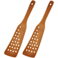 Miniatyrbild 1 av 5: 2 st trästekspade matlagningsredskap träskyffel pannkaksspade