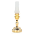 Miniatyrbilde 1 av 5: Dukkehustablelampe 1:12 Metall LED Realistisk Mini Retro Matt Skjerm Bordlampe til Dekorasjon( )