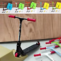 Miniatyrbillede 1 af 4: Alloy Finger Scooter med Mini Scooter Værktøj og Fingerboard Skateboard Legetøj (Rød)
