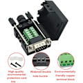 Miniatyrbilde 4 av 5: DB9 RS232 D-SUB hannkontakt til skrueterminal 9-pin port