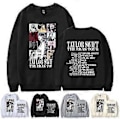 Miniatyrbillede 1 af 3: Taylor Swift The Eras Tour Sweatshirt Langærmet Rundhals Casual Trøje Trøje Topper Fans Gave Til Mænd Kvinder Venner (3XL Sort)