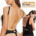 Miniatyrbillede 2 af 5: Rygfri Kropsformer Til Kvinder Push Up BH Lav Ryg Thong Bodysuit hurtigt (M Sort)