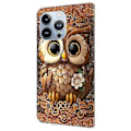Miniatyrbild 5 av 5: Skal till iPhone 16 Pro Max Mönstertryckt Skyddsfodral TPU+PU Läder Flip Telefonfodral (Stil I)