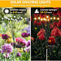 Pikkukuva 4 / 5: Aurinkovalot ulkokäyttöön, 4 kpl 10 LED, aurinkoperhoset, puutarha D