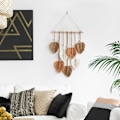 Pikkukuva 3 / 5: 1 kpl Tassel Macrame seinävaate ripustettava seinätekstiili kudottu boheemi lehti