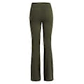 Miniatyrbillede 2 af 3: Dame Fit & Flare Plain Bukser Bløde Åndbare Casual Lange Bukser Høj Talje Sommer Elastisk Talje Knapper (L Grøn)