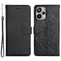 Pikkukuva 1 / 5: Kt Leather Series-2 Realme 9i 5g / 10 5g / V20 5g Nahkainen Puhelinkotelo Yksivärinen Lompakkoteline Hihnalla (Musta)