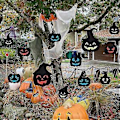Miniatyrbillede 2 af 2: Halloween Lysende Hængende Dekoration Selvlysende i Mørket Horror Flagermus Græskar Spøgelse Fest Ornamenter Spøgelseshus Rekvisitter (Græskar)