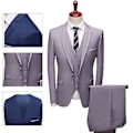 Miniatyrbild 4 av 5: Fianao Herrkostym 3-delad Slim Plus Size Enfärgad Rak Byxdress Separata (2XL Svart)