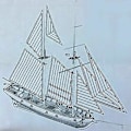 Miniatyrbild 2 av 5: 1:100 Halcon Träsegelskeppsmodell DIY-kit Skeppsmontering Dekoration Present