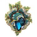 Miniatyrbillede 1 af 5: Blomster Brosche Pin Rhinestone Pin Dame Mode Smykker Bling Flow
