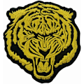 Miniatyrbillede 3 af 5: Broderet patch i form af en gylden tiger, til at sy eller stryge på