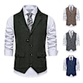Miniatyrbilde 2 av 5: Dressvest i ensfarget, smal passform, nedfellt krage, vår/høst, enkeltspent, lommer, vest for fotturer (M grå)