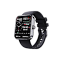Miniatyrbillede 1 af 5: F57l Blodsukker Smartwatch Kropstemperatur EKG Hrv Monitor Vandafvisende Sort Silikonrem