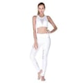 Miniatyrbilde 2 av 5: Treningsbukser for kvinner, sport, løpetights, kompresjon, trening, yoga, lange leggings (Hvit-M)