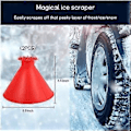 Pikkukuva 2 / 5: 2 kpl Auton Magic Ice Scraper, Kartiomainen Auton Tuulilasin Jääraapaaja Suppilolla, Pakkasen ja Lumen Poisto, GM Talven Lumenpoistovarusteet (Punainen)