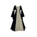 Pikkukuva 1 / 5: Naisten keskiaikainen retro hoviprinsessa cosplay -asu pitkä mekko tyylikäs noita (4XL musta)