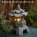 Miniatyrbillede 2 af 3: Solcelledrevet Pagode Lygte Statuer Pagode Lys Have Ornament