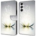 Miniatyrbild 1 av 5: Magnetiskt fodral för Samsung Galaxy A35 5G med 3D-mönstertryck i läder (Lotus)