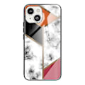 Miniatyrbilde 1 av 4: For Iphone 13 Mini Marmor Herdet Glass Bakdeksel TPU Kant Case (hcbl-25) (HCBL-2)