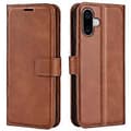 För iPhone 16 Fodral Kalvtextur PU Läder Folio Flip Plånboksfodral (Stil B)