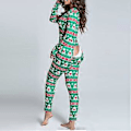 Miniatyrbillede 2 af 4: Dame Trykte Jule-Onesies Hjemmetøj Nattøj Pyjamas (S Grøn)