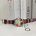 Miniatyrbillede 2 af 5: Damer Boho Hippie Urværk Multifarvet Regnbue Vævet Rem Armbåndsur Gave (Lilla)