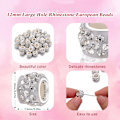 Miniatyrbilde 2 av 5: 100 stk hårperler 12 mm Rhinestone Bead Hole Crystal Charm Bead Hai
