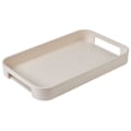 Miniatyrbilde 1 av 5: Beige Hvit Serveringsbrett Med Håndtak Rektangulær Stable Plast