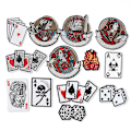 Miniatyrbillede 1 af 5: Patches Broderede Sorte Es Spader Pocker Kort Terninger Ild Flamme Lille Størrelse Hvide Terninger Røde Hjerter Diamanter
