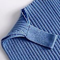 Miniatyrbillede 4 af 5: Sommerkjole til kvinder - Stribet, plisseret A-linje, camisole strop, lang kjole (L Sort)