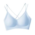 Pikkukuva 4 / 5: Naisten Rintaliivit Jelly Strip Tuki T-paita Rintaliivit Alusvaatteet Push up Rintaliivit Pehmustetut Braletit (L Sininen)