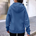 Miniatyrbild 3 av 5: Dragkedja Hoodie för Kvinnor Fleecejackor Tröjor Höstkläder Tröjor Med Fickor Vinter Y2k Kläder XXL Blå