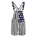 Miniatyrbilde 1 av 5: Amerikansk Flagg Overalls Denim Bib Shorts Justerbare Stropper Jeans Shorts Rompers med Lomme (L Svart)