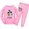 Miniatyrbild 1 av 5: Barnens Taylor Swift Långärmade Pyjamas Set Långärmad T-shirt Byxor Set Nattkläder (9-10 År Rosa)