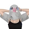 Pikkukuva 2 / 5: Flip Mask Fun Lyhyt Hihainen Hengittävä Pyöreäkaulainen Kesäpaita Naisille Miehille (XS Rushing Gray)