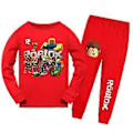 Miniatyrbild 1 av 5: 7-14 år Barn Pojkar Flickor Roblox Spel Tryckt T-shirt Toppar Byxor Pyjamas Set Pjs Sovkläder Nattkläder (7-8 år Röd)