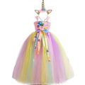 Miniatyrbilde 1 av 5: Regnbuekjole for barn, nettingkjoler for fritid, rosa blonde for ferie, festspill, Halloween, flere størrelser tilgjengelig (10-12 år)
