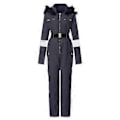 Miniatyrbillede 4 af 5: Dame Vinter Vandtæt Ski Snowboard Sportstøj Dragt Hætte Foxs Pels Jumpsuit (XXL Sort)