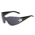 Miniatyrbillede 4 af 5: 2 stk. Wrap Around Solbriller, Rimless Y2K Solbriller Retro Cykling