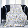Miniatyrbillede 1 af 5: Lille Daisy blomster Fleece tæppe Ultra blødt hyggeligt dekorativt Flannel tæppe til hjem seng sofa stol rejse