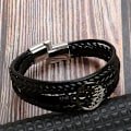 Miniatyrbillede 4 af 4: Livets Træ Læderarmbånd til Mænd, Multi-Layer Flettet Religiøse Boho Damearmbånd med Rustfrit Stål Lås