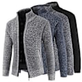 Miniatyrbillede 4 af 5: Fianao Tyk Cardigan til Mænd Åndbar Bomuldsblanding Behagelig Berøring Mænd Trøje til Daglig Brug (XL Kaffe)