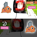 Miniatyrbillede 4 af 4: Anime Chainsaw Man Kiggerende Bilstickers Makima Power Pochita Aki Reflekterende Dekorative Dekaler til Bilruder Dør (C)