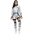 Pikkukuva 2 / 5: Unisex Astronautti Puku Naisille Miehille Hopeinen Avaruuspuku Halloween Avaruusmies Puku (XL naisille)